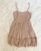 Load image into Gallery viewer, Riley Smocked Mini Dress (Beige)
